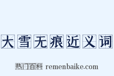 大雪无痕近义词是什么意思的图片